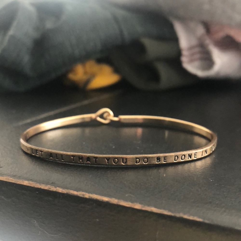 Quote Brass Bracelet